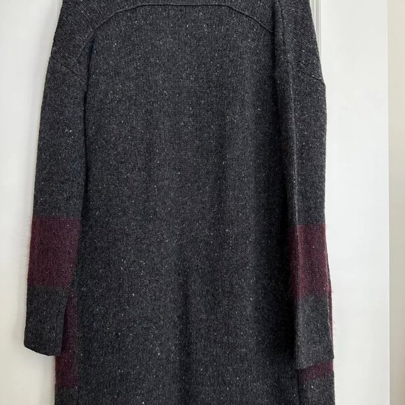 VINCE Wool Cashmere Blend Open Front Long Cardigan in Gray Burgundy Size XS - Picture 5 of 9